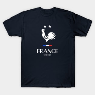 France Rooster Two Stars Soccer Football Flag T-Shirt